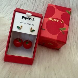 Piper K Apple or Cherry Drop Statement Earrings